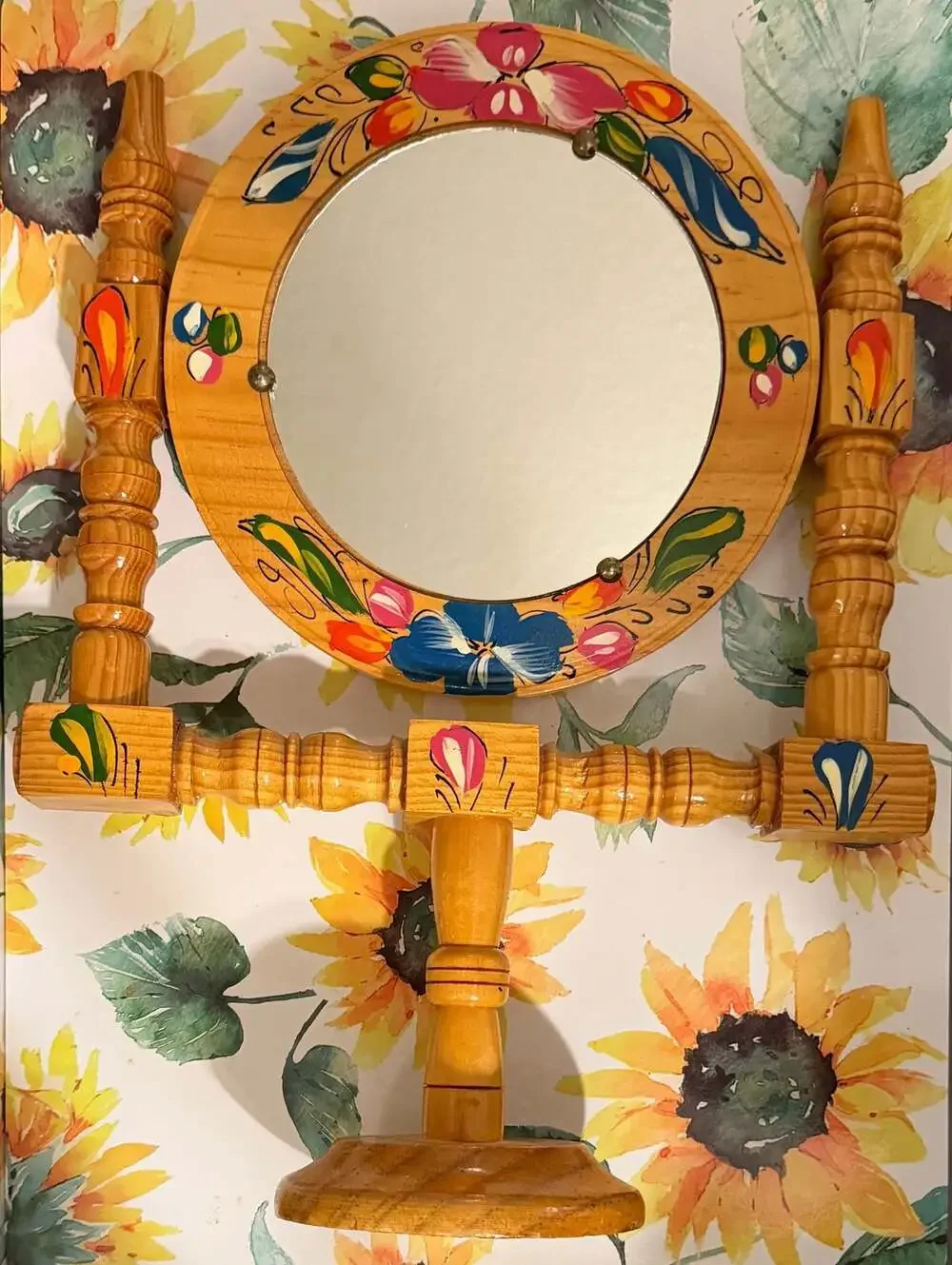 Vintage Painted Dresser Mirror Wood Frame BOHO Chic Retro Farmhouse Decor